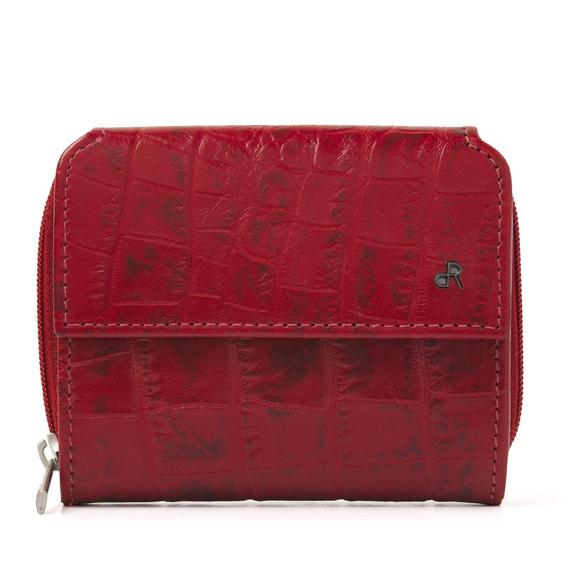 dR Amsterdam portemonnee leer Croco 25179 rood 