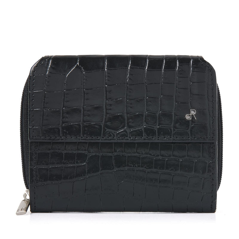 dR Amsterdam portemonnee leer Croco 25179 zwart