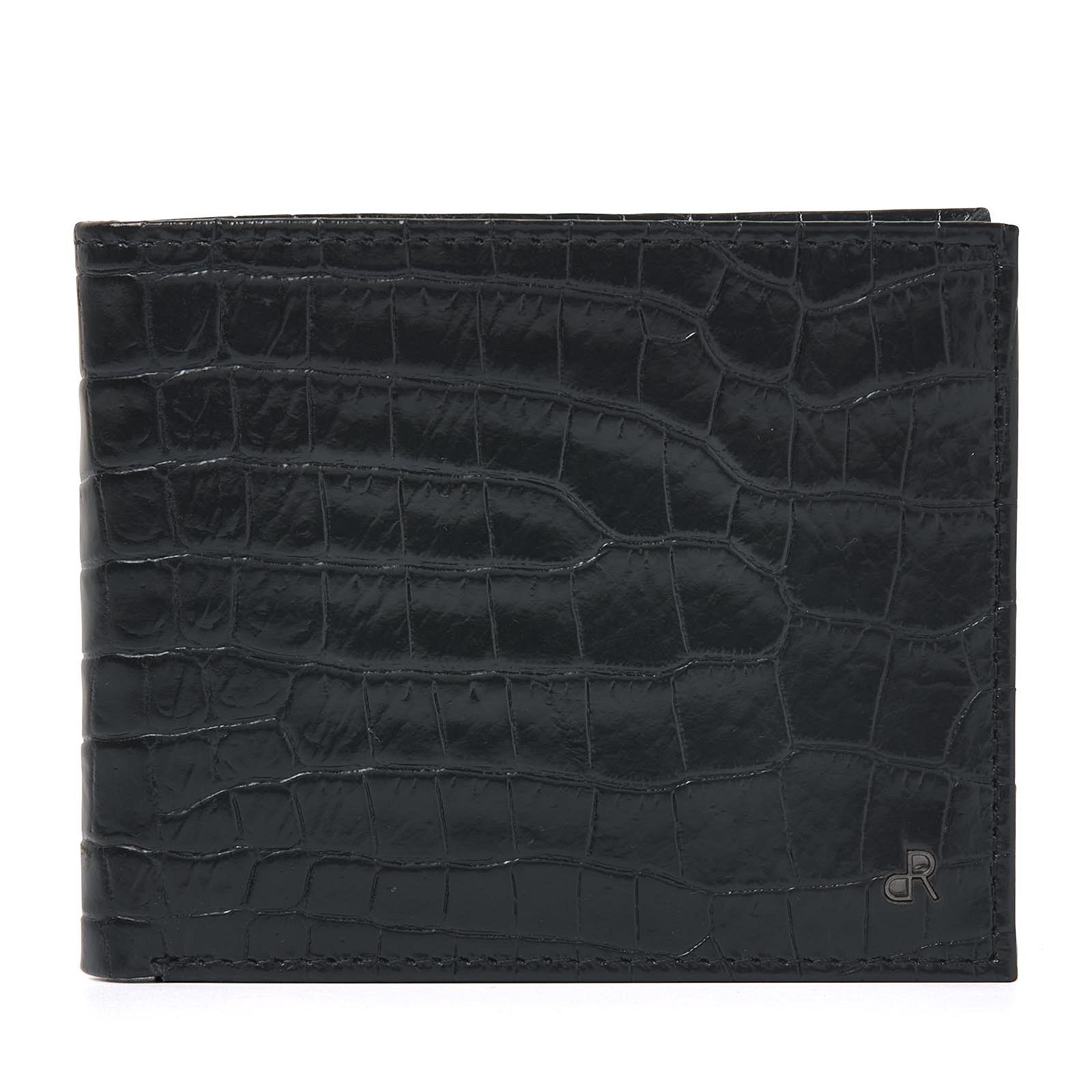 dR Amsterdam portemonnee leer Croco 25524 zwart 