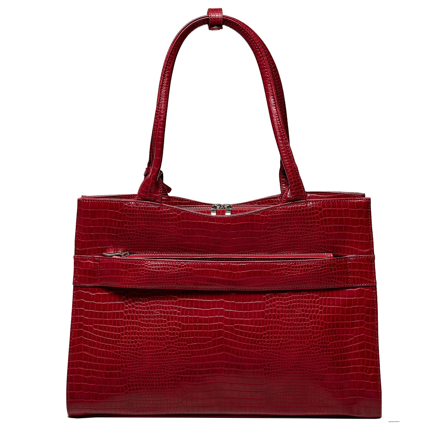 Socha laptoptas nivodur croco Burgundy 15.6 inch rood achterkant tas