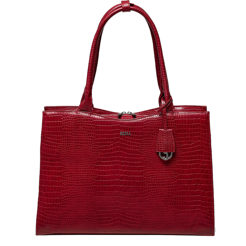 Socha laptoptas nivodur croco 15.6 rood voorkant tas