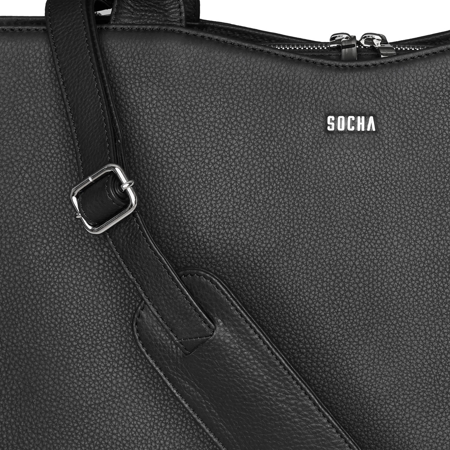 Socha diamond edition zwart 14 inch werktas voor dames leer tas