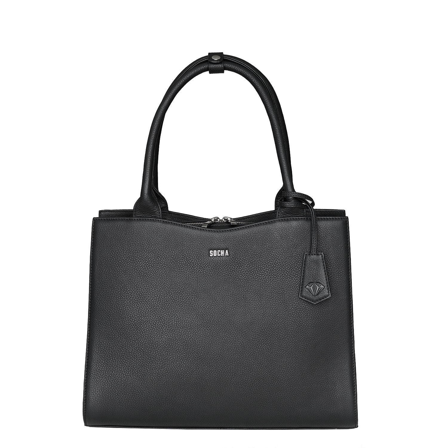 Socha diamond edition zwart 14 inch werktas voor dames voorkant tas