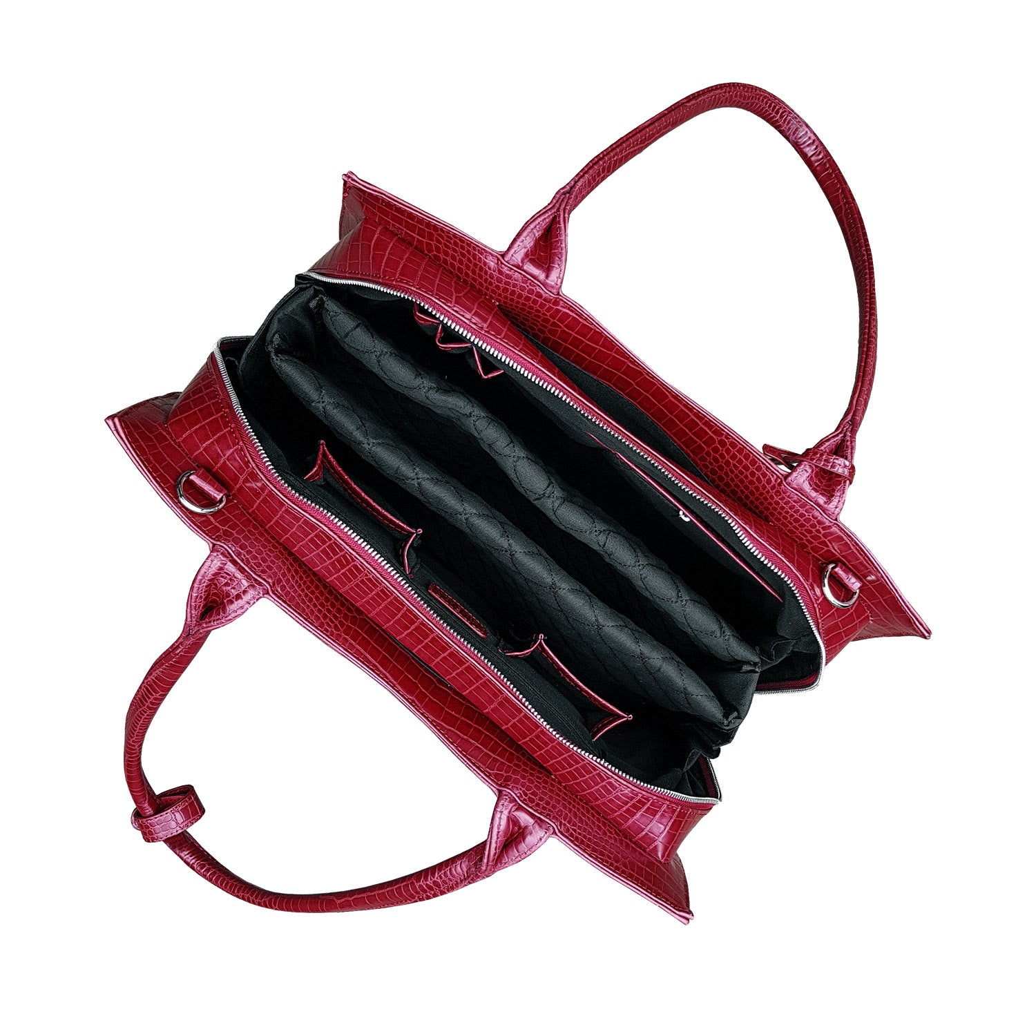 Socha laptoptas nivodur MIDI CROCO 14 inch rood  binnenkant tas