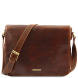 Tuscany Leather messenger bag leer double Freestyle bruin