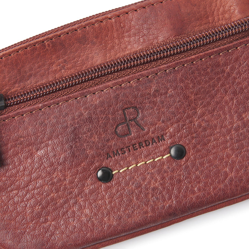 dR Amsterdam sleuteletui leer Camel 93347 bruin logo