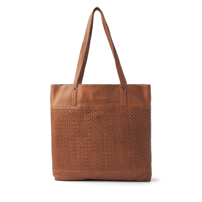 dR Amsterdam shopper leer tampa Braided 933602 cognac