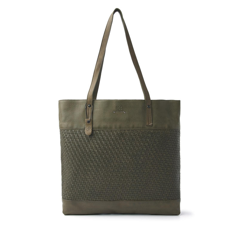 dR Amsterdam shopper leer tampa Braided 933602 oerwoud groen