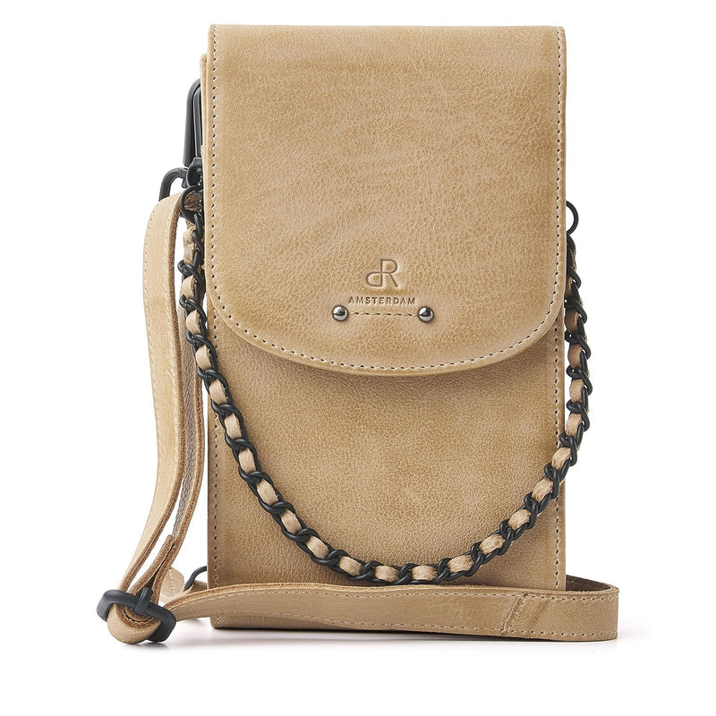 dR Amsterdam schoudertas / Portemonnee leer Tampa 933627 beige