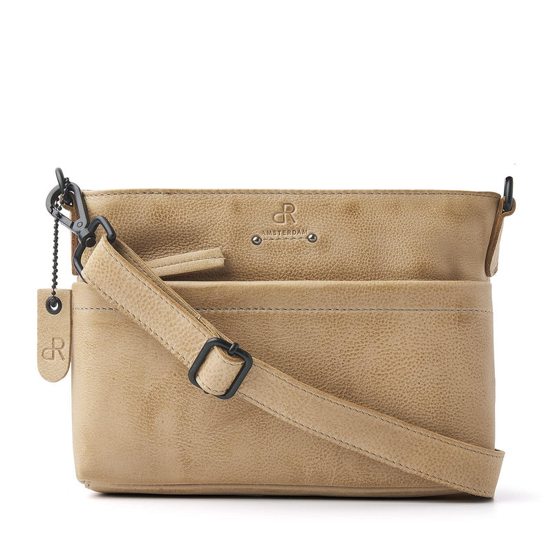 dR Amsterdam schoudertas leer Tampa 933655 beige