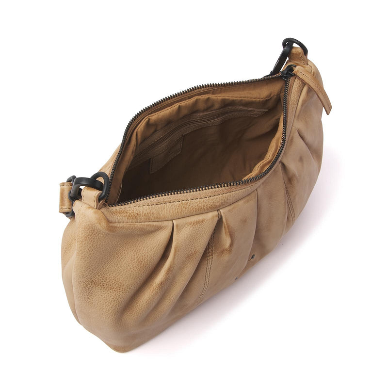 dR Amsterdam handtas / schoudertas leer Tampa 933657 beige binnenkant