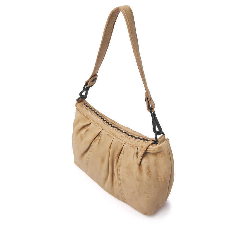 dR Amsterdam handtas / schoudertas leer Tampa 933657 beige zijkant