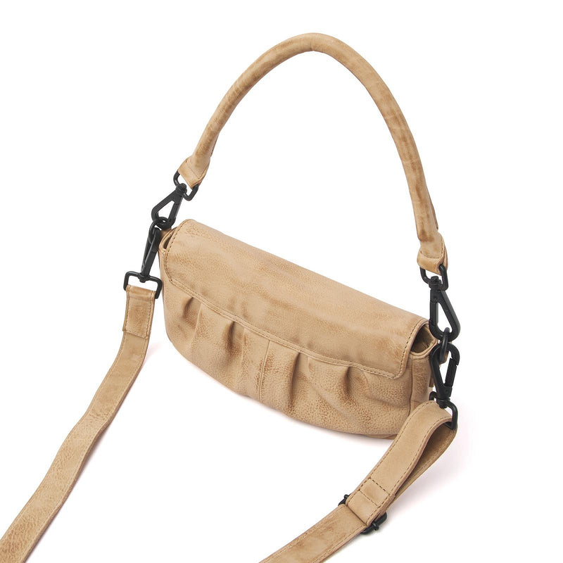 dR Amsterdam handtas / schoudertas leer Tampa 933658 beige achterkant