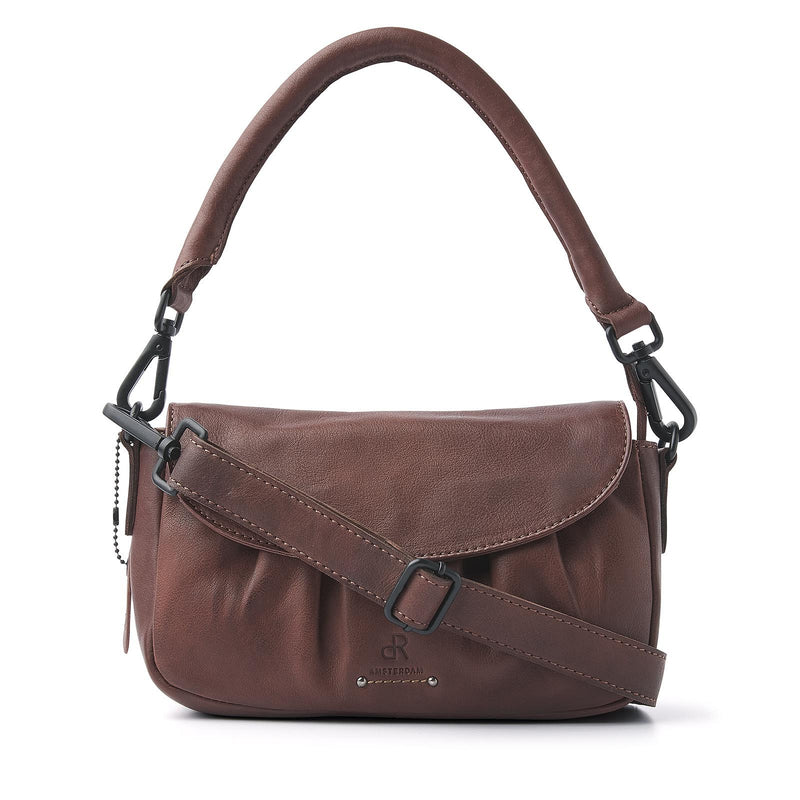 dR Amsterdam handtas / schoudertas leer Tampa 933658 bruin