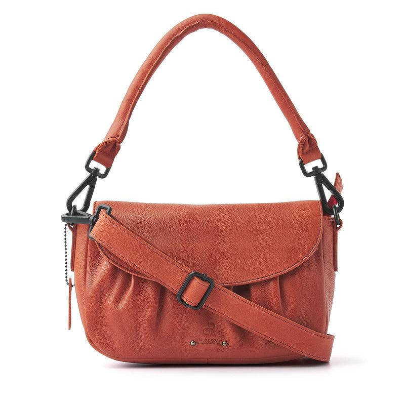 dR Amsterdam handtas / schoudertas leer Tampa 933658 oranje