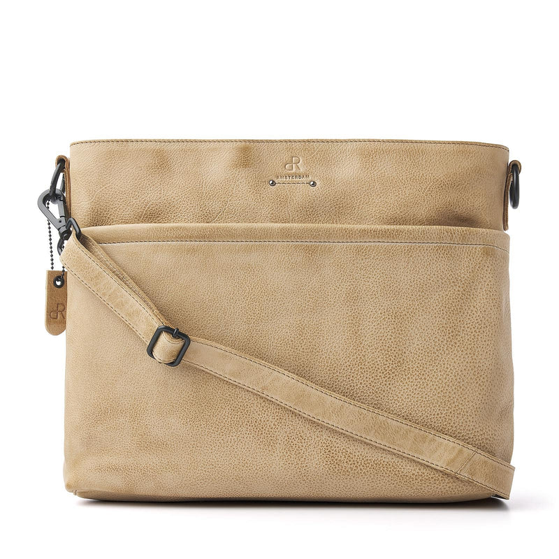 dR Amsterdam schoudertas leer Tampa 933659 beige