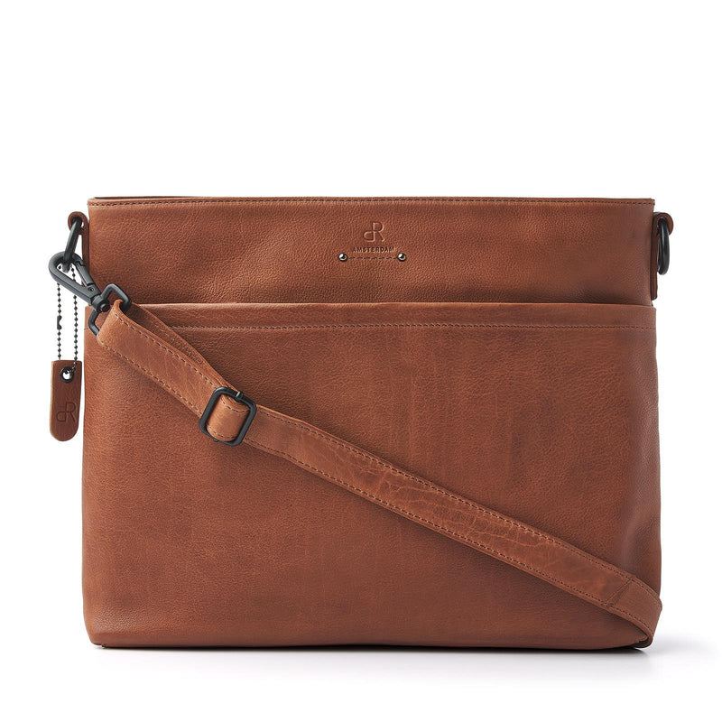 dR Amsterdam schoudertas leer Tampa 933659 cognac