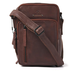 dR Amsterdam schoudertas leer Camel 933663 bruin