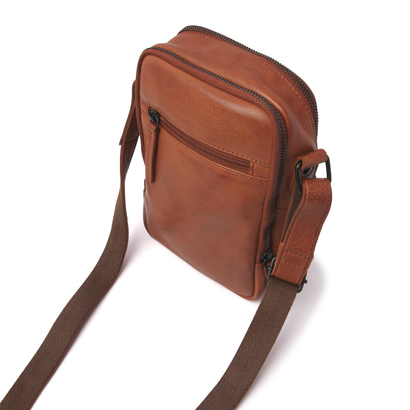 dR Amsterdam schoudertas leer Camel 933663 cognac achterkant