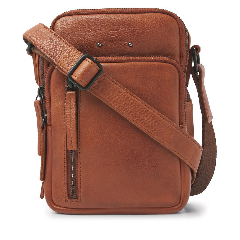 dR Amsterdam schoudertas leer Camel 933663 cognac 