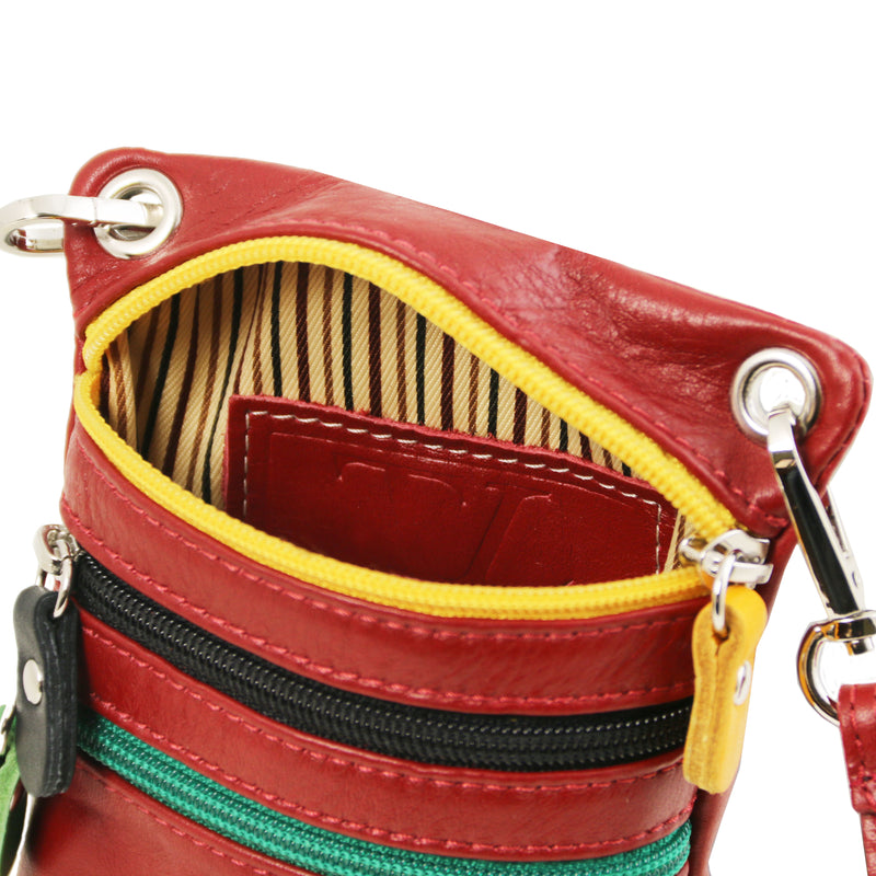 Tuscany Leather crossbody tas TL Bag rood binnenkant