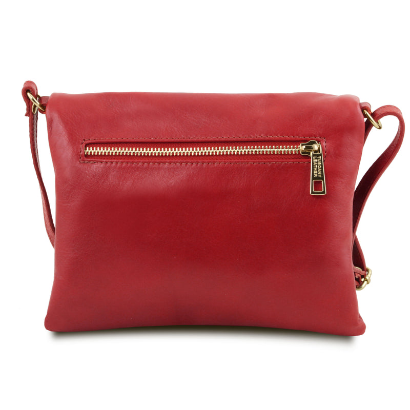 Tuscany Leather TL Young bag schoudertas met kwastje achterkant tas rood