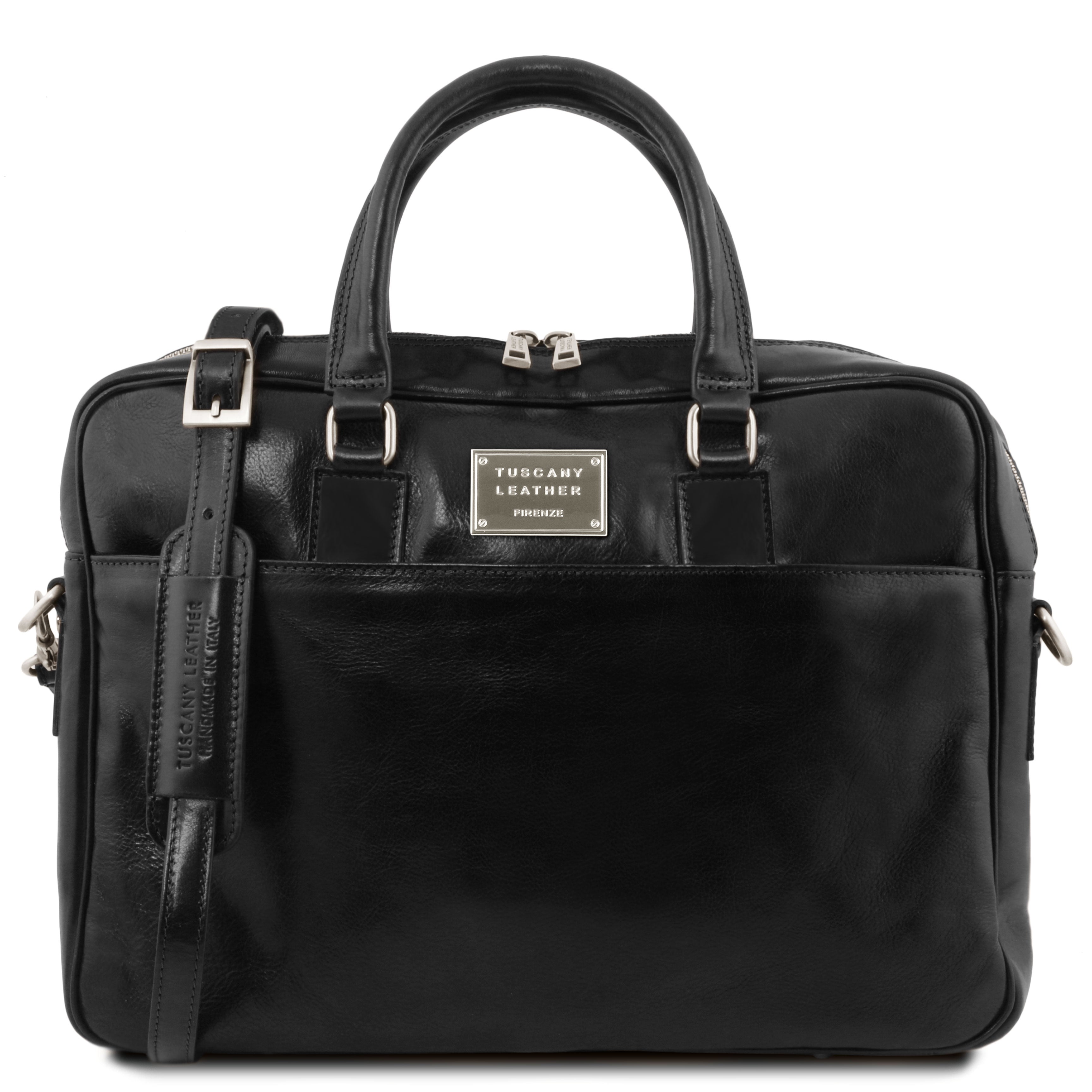 Tuscany Leather laptoptas leer Urbino TL141241 zwart