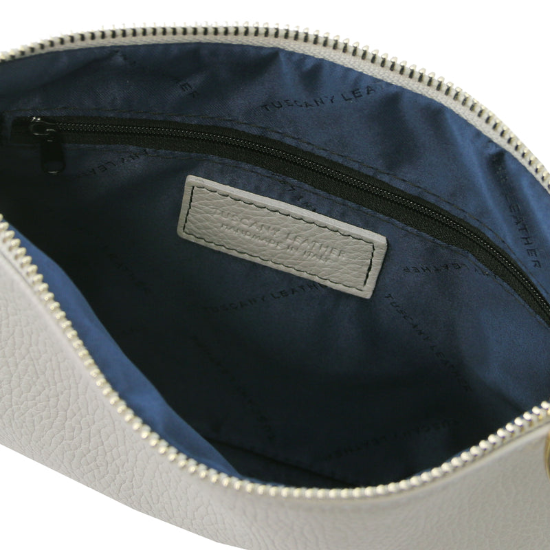 Tuscany Leather clutch leer TL Bag grijs binnenkant