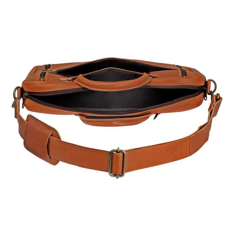 johnny fly co leren heren laptoptas rugtas messengertas bruin plat vakken