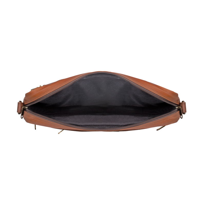 johnny fly co leren heren laptoptas rugtas messengertas bruin binnenkant