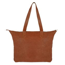 johnny fly co leren laptoptas shopper bruin voorkant 5181