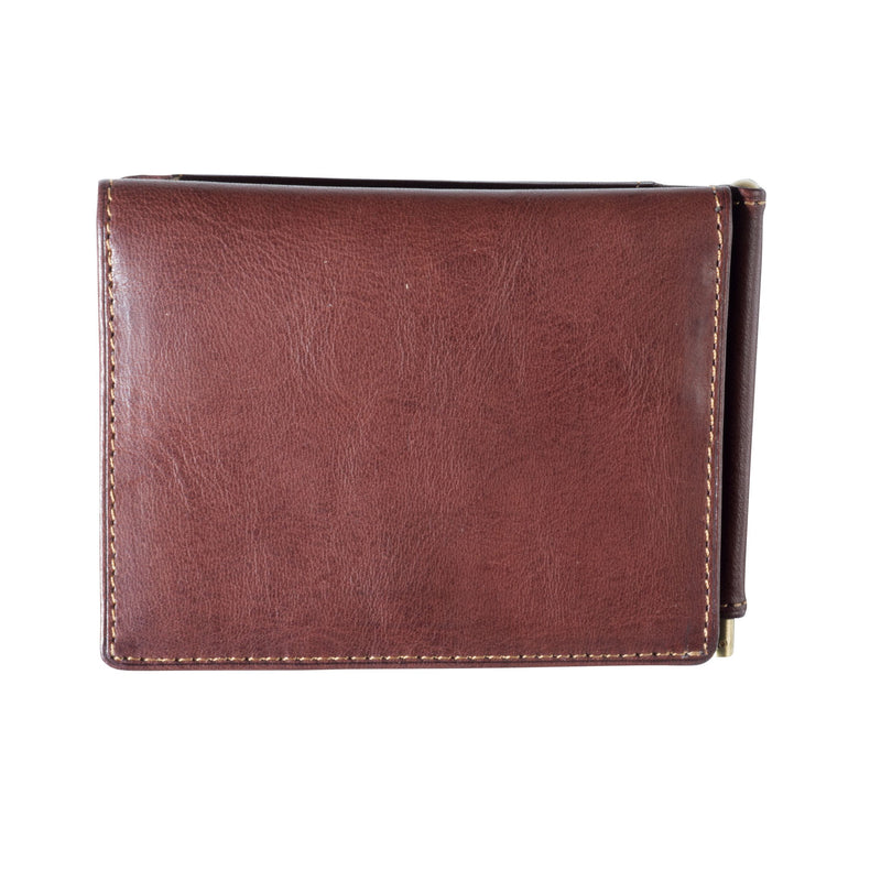 Tony Perotti portemonnee RFID met papiergeldklem bruin achterkant
