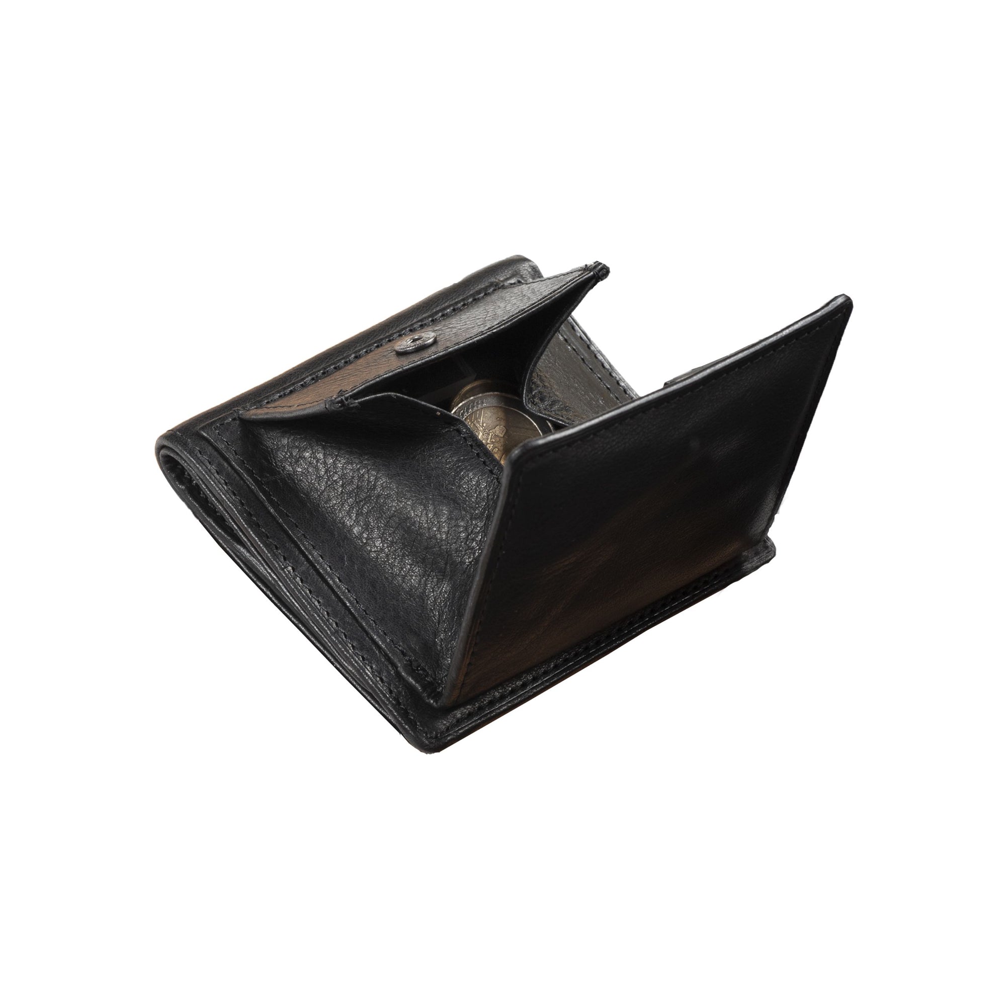 Tony Perotti portemonnee RFID met kleingeldvak aan de achterzijde zwart muntgeldvak