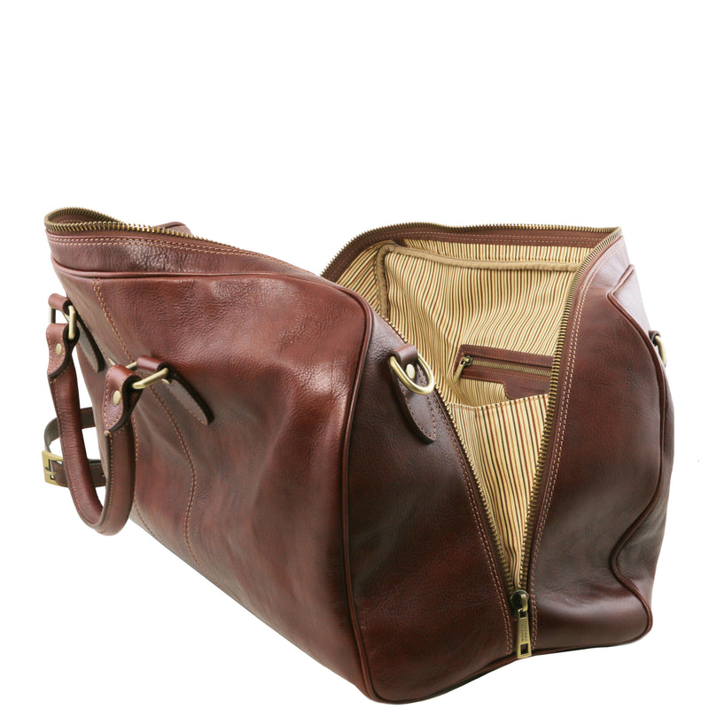 Tuscany Leather reistas Lisbona klein formaat bruin zijkant